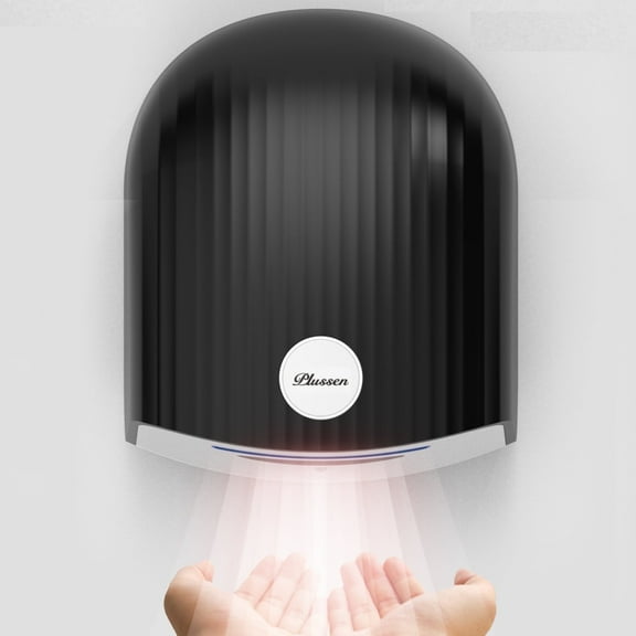 Plussen 1200W 110V Automatic Hand Dryer, Wall-Mounted,ABS,Black