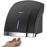 Plussen Commercial 1800W High-Speed Electric Hand Dryer Infrared Wall-Mounted for Bathrooms & Offices, Black