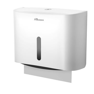 Plussen Multi-Fold Paper Towel Dispenser Wall-Mounted for Home & Commerical, 10.95*8.08*4.06 inWhite