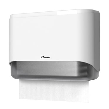 Plussen Multifold Paper Towel Dispenser Wall Mount, 11.10 x 3.94 x 8.39 In, ABS White, 1 Pack