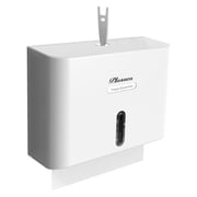 Plussen Paper Towel Dispenser Wall-Mounted Multi-Fold Tissue Ample Capacity for Home & Commerica, White