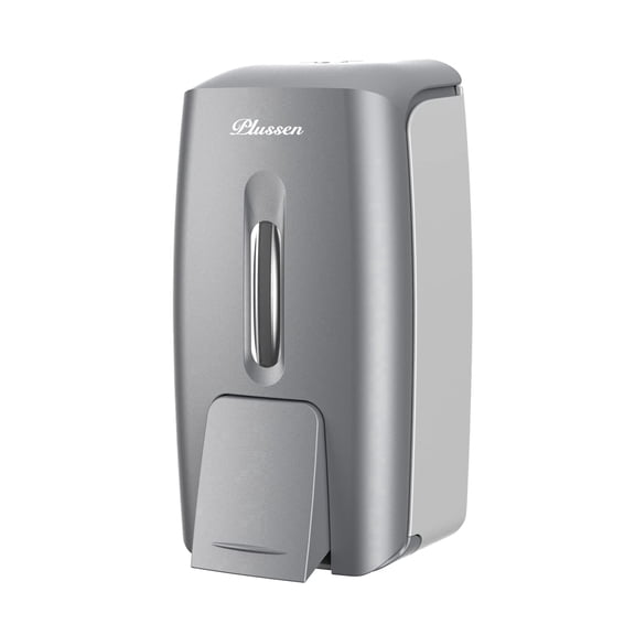 Plussen Manual Wall-Mounted 27oz Commercial Soap & Lotion Dispenser, Silver