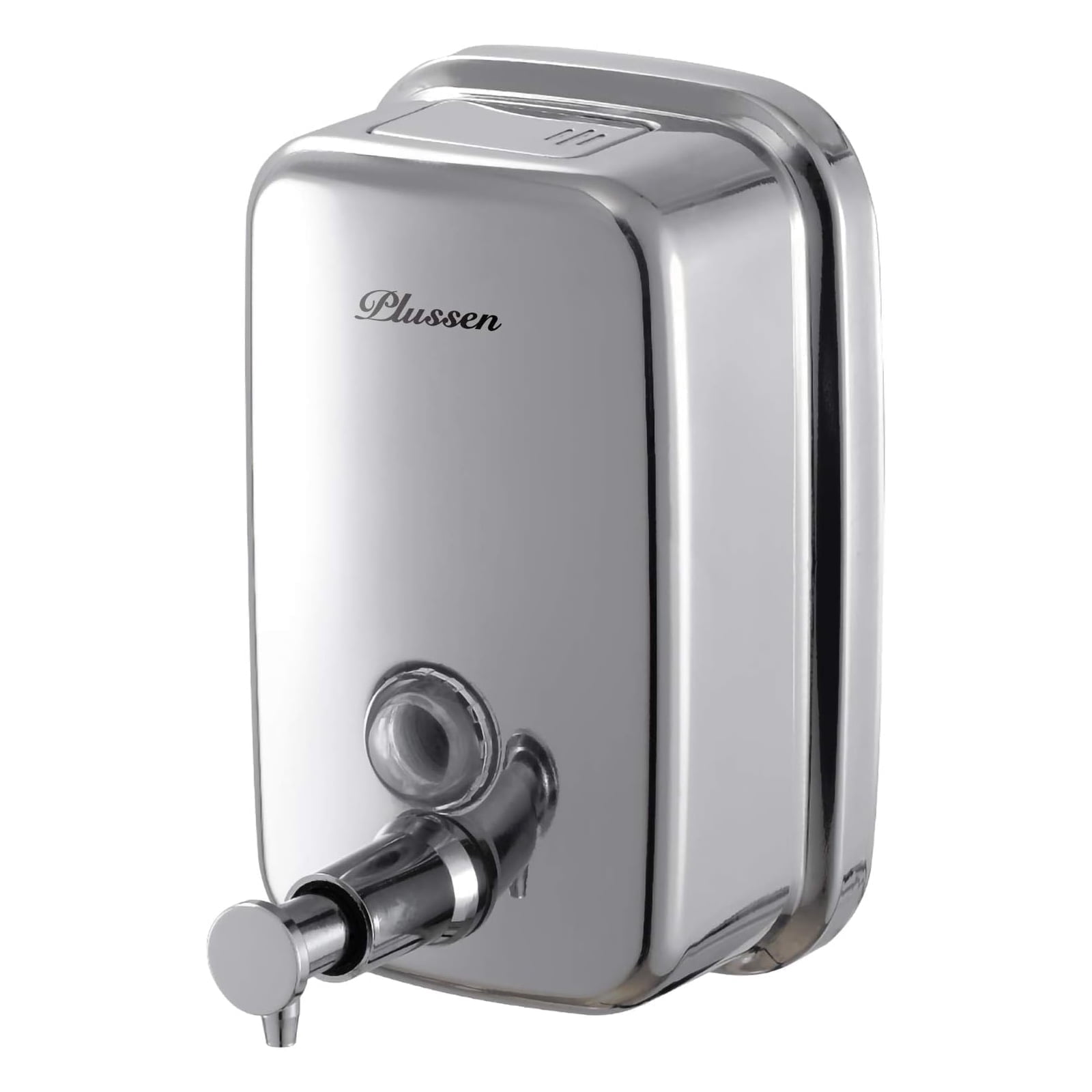 Plussen Silver Wall-Mounted Stainless Steel Commercial Soap & Lotion Dispenser, 33.8 oz
