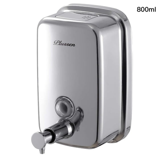 Plussen Soap Dispenser 28oz/800ml Wall-Mounted Stainless Steel Sanitizer/Gel for Home & Commercial
