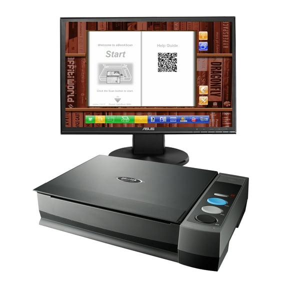 Plustek Book Scanner OpticBook 3800L eBookScan - Intuitive Software Bundle, Auto Crop & Rotate, 6mm Book Edge Design, Convert to ePUB/PDF/Searchable PDF/Word/Excel, for Windows 7/8/10/11
