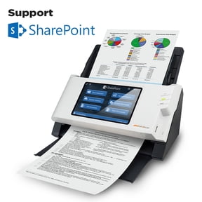 Plustek eScan SharePoint - Network Document Scanner Dedicated for SharePoint and Office 365 Standalone (PC-Less), 7 Color Touchscreen 50-Sheet Automatic Document Feeder