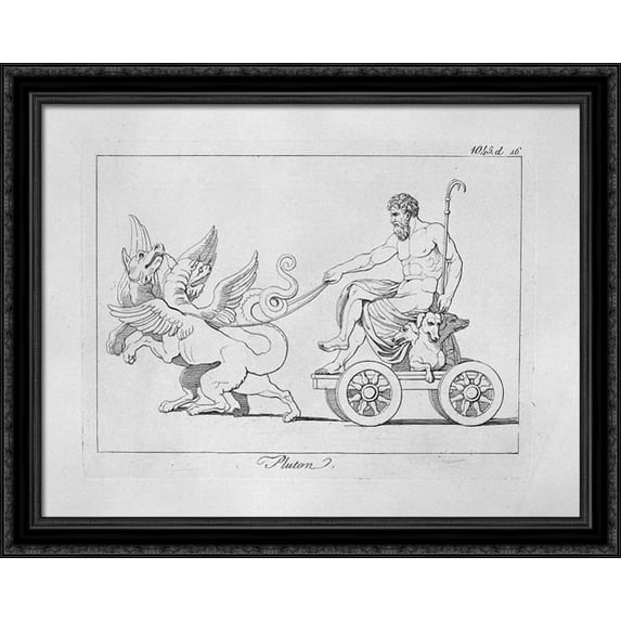 Pluto 36x28 Large Black Ornate Wood Framed Canvas Art by Giovanni Battista Piranesi