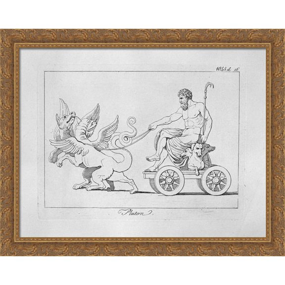 Pluto 36x28 Large Gold Ornate Wood Framed Canvas Art by Giovanni Battista Piranesi