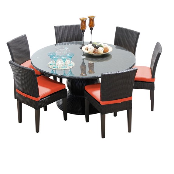 Pluto 60 Inch Outdoor Patio Dining Table With 6 Chairs
