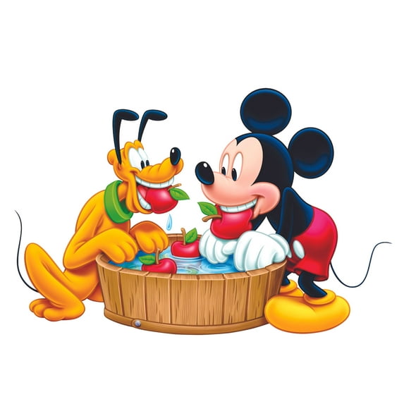 Pluto Apple Cartoon Characters Decors Wall Sticker Art Design Decal for Girls Boys Kids Room Bedroom Nursery Kindergarten House Home Decor Stickers Wall Art Vinyl Decoration (27x30 inch)