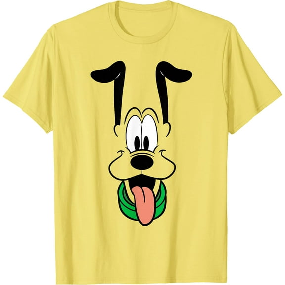 Pluto Big Face Ears Up DTG Print Unisex T-Shirt,Cornsilk Color,Size XL