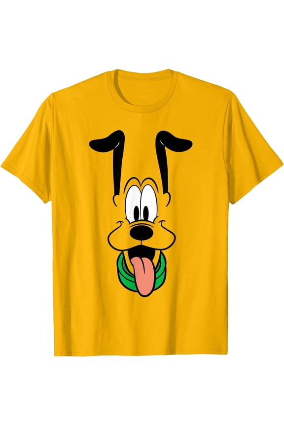 Pluto Big Face Ears Up DTG Print Unisex T-Shirt,Gold Color,Size XL