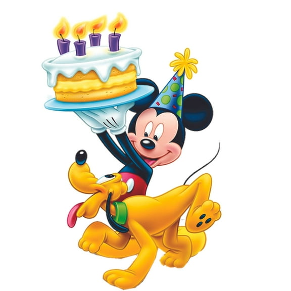 Pluto Birthday Cake Cartoon Characters Decors Wall Sticker Art Design Decal for Girls Boys Kid Room Bedroom Nursery Kindergarten House Home Decor Stickers Wall Art Vinyl Decoration (20x18 inch)