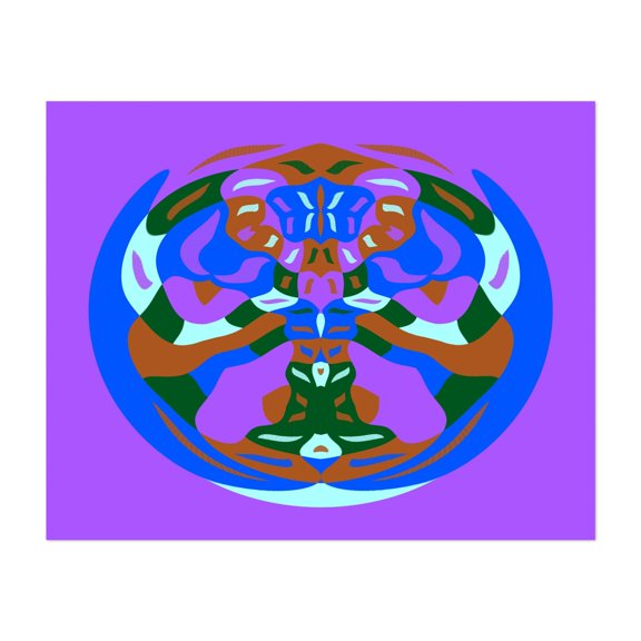 Pluto - Digital Art Abstract Geometric Modern Art Psychedelic Surrealism Pattern Unframed Wall Art Print 6 x 8 inches