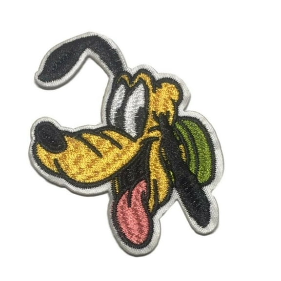 Pluto Face Cartoon Dog 2 1/2" Tall Embroidered Patch