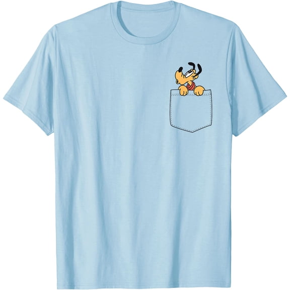 Pluto (Graphic Pocket Only) DTG Print Unisex T-Shirt,Light Blue Color,Size 3T
