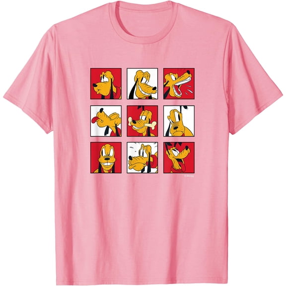 Pluto Grid of Emotions DTG Print Unisex T-Shirt,Light Pink Color,Size M