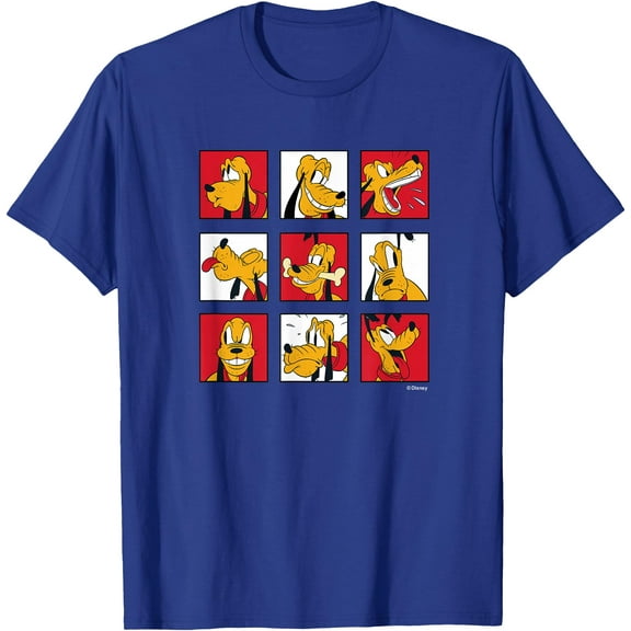 Pluto Grid of Emotions DTG Print Unisex T-Shirt,Royal Blue Color,Size 2T
