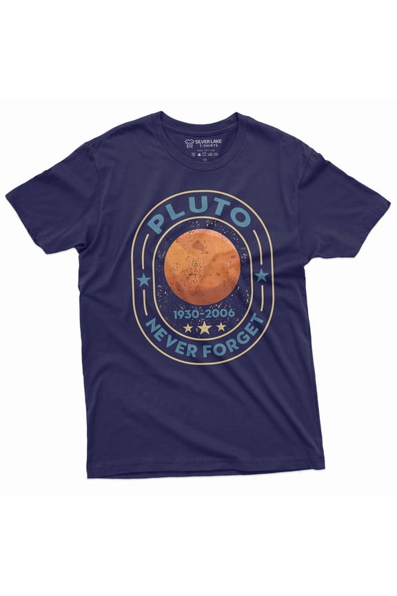 Pluto Neve forget 1930-2006 T-shirt Planets astrology science geeky school T-shirt Funny Gift tee (XX-Large Navy Blue)