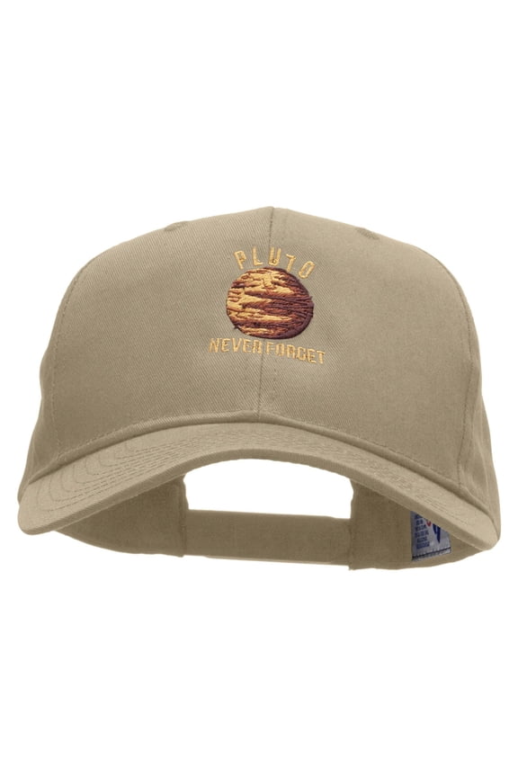 Pluto Never Forget Embroidered Low Profile Structured PET Spun Cap - Khaki OSFM