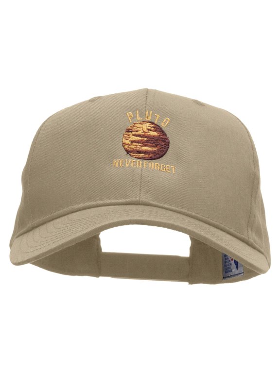 Pluto Never Forget Embroidered Low Profile Structured PET Spun Cap - Khaki OSFM