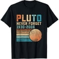 thumbnail image 1 of Pluto Never Forget Funny Astronomy Space Science Nerd T-Shirt mens t shirt，black，women，funny，misfits，men，journey, 1 of 4