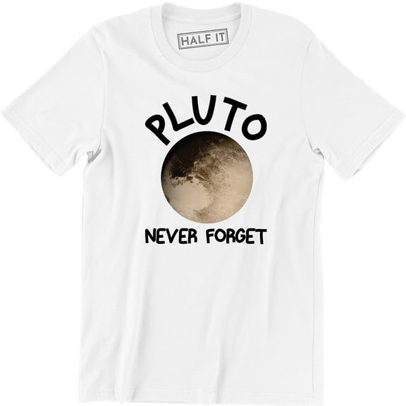 Pluto Never Forget Funny Space Science Planet Vintage Men's Tee Shirt