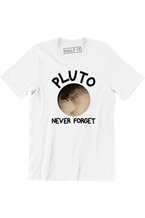 Pluto Never Forget Funny Space Science Planet Vintage Men's Tee Shirt