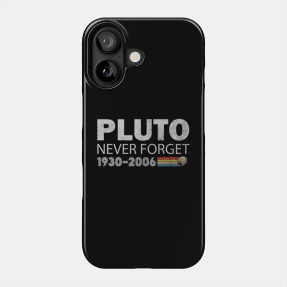 Pluto Never Forget Retro Science Astronomy Case for iPhone 11-17 Slim Cover