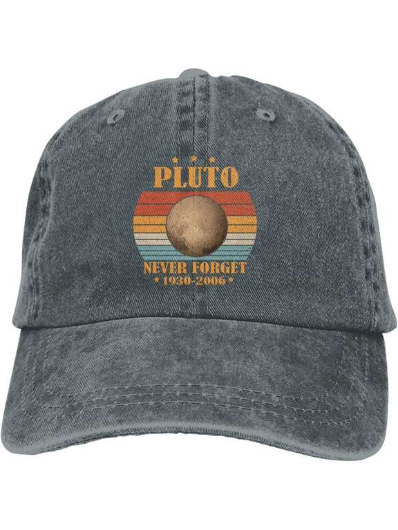 Pluto Never Forget Slogan Cowboy Hats Unisex Adjustable Baseball Caps Deep Heather