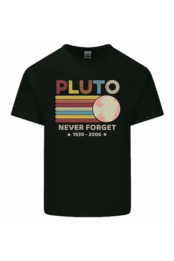 Pluto Never Forget Space Astronomy Planet Retro Science Unisex T-Shirt, up to size 5XL