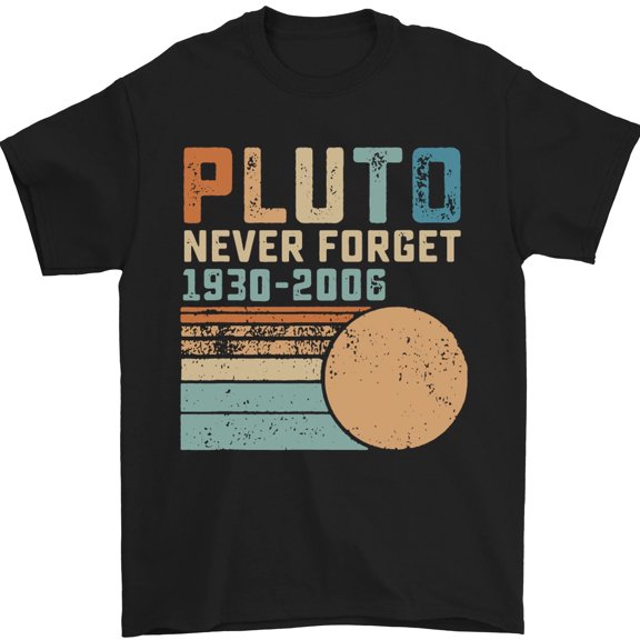 Pluto Never Forget Space Planet Astronomy Mens T-Shirt 100% Cotton