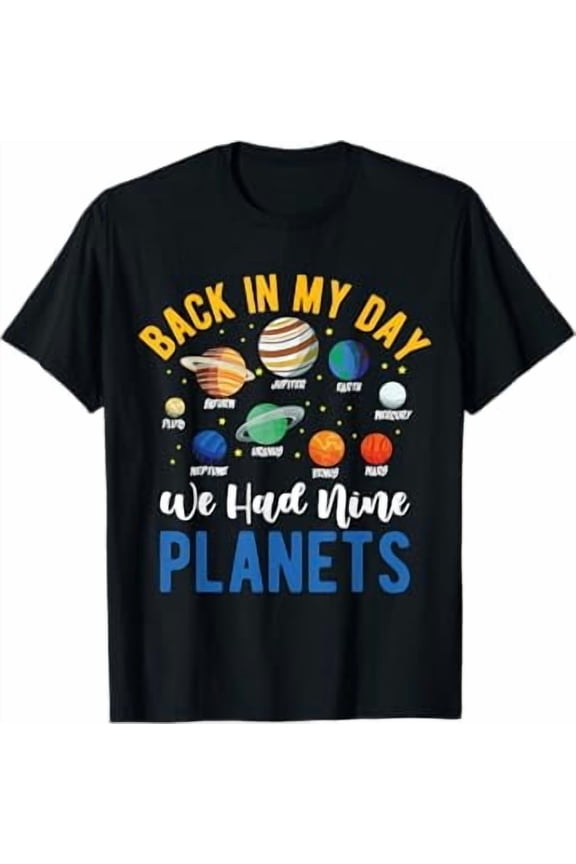 Pluto Nine Planets Astronomy Telescope Cosmology T-Shirt