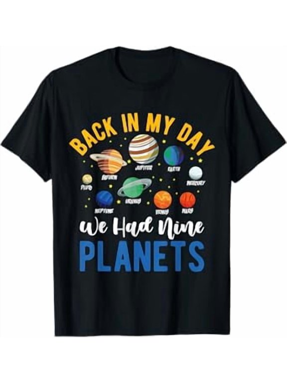 Pluto Nine Planets Astronomy Telescope Cosmology T-Shirt