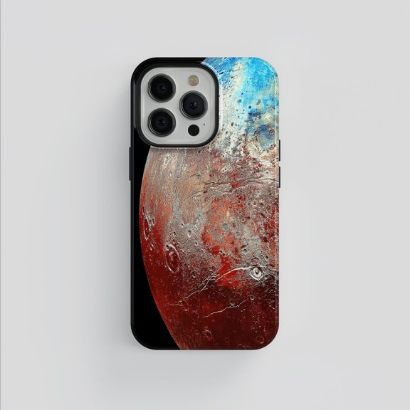 Pluto Planet Tough Phone Case, Dual-Layer Protective Cover for iPhone
