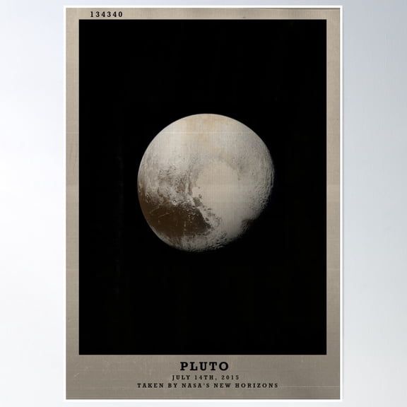 Pluto - Space Poster Poster Wall Art, Modern Wall Decor, 12x18 UNFRAMED