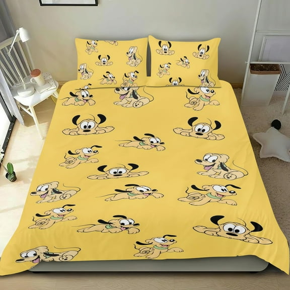 Pluto Themed Bed Sheet Set Three Piece Set 53x79 Inches Comfortable And Skin Friendly Unique Design Creating A Star Studded Night