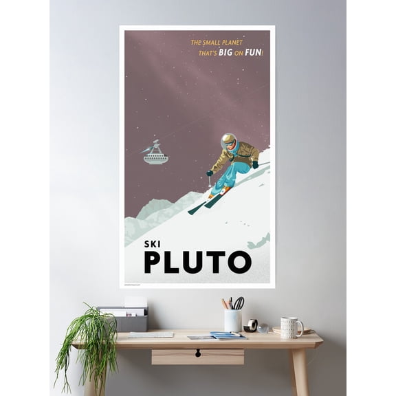 Pluto Travel Poster Poster Wall Art, Modern Wall Decor For Living Room Bedroom, 24x36 UNFRAMED
