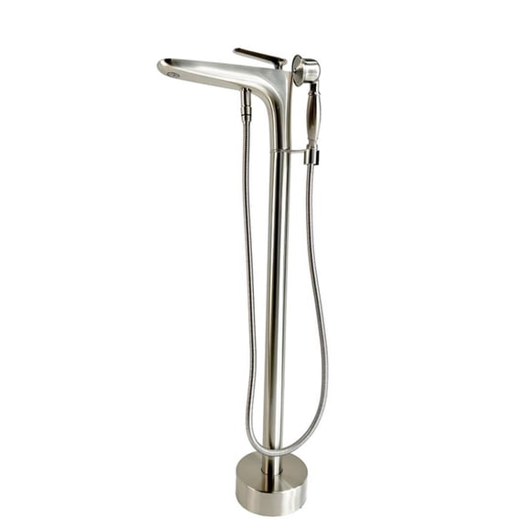 Pluto Triangle head tub filler faucet with Float Handle - Brushed Nickel