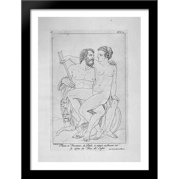 Pluto and Proserpina 28x38 Large Black Wood Framed Print Art by Giovanni Battista Piranesi