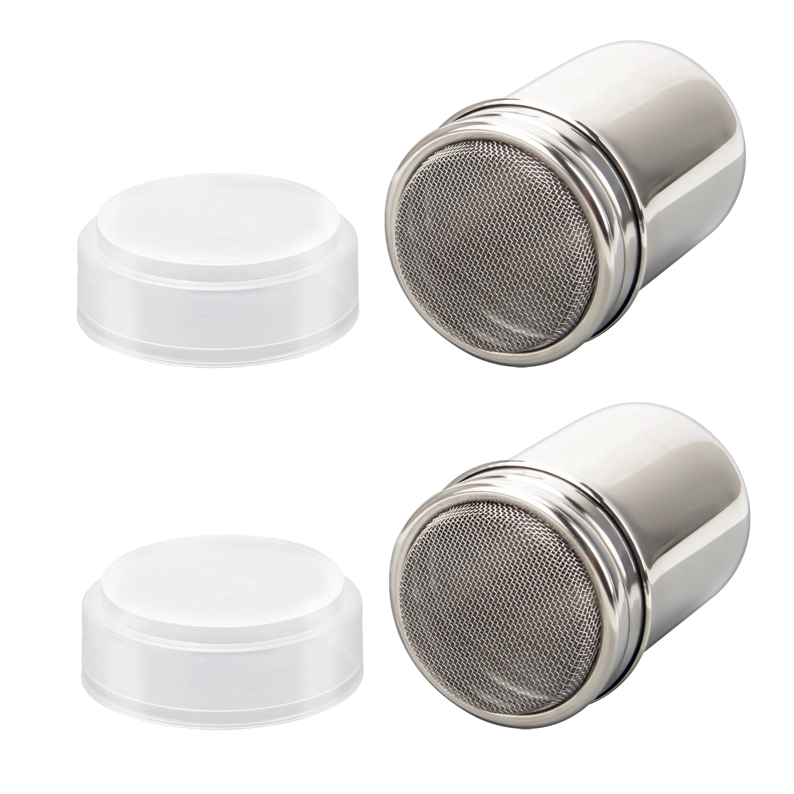 Plutput Stainless Steel Powdered Sugar Shaker, Chocolate Cocoa 