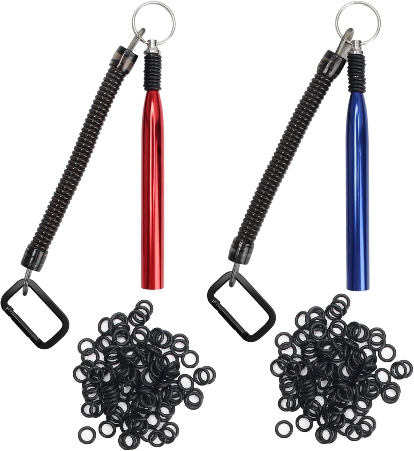 Wacky Rig Pack Plutput 2 Pack Wacky Rig Tools and 200 PCS Worm O Rings, Wacky Worm Kit ...