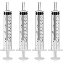Plutput 4 PCS Plastic Syringe 10 ml for Scientific Labs Measuring Syringe Tools Dispensing Multiple Uses