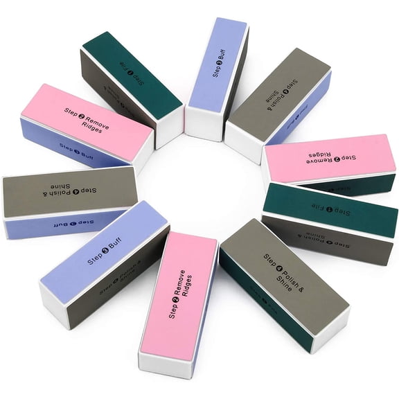 10PCS Nail Buffer Block, 4 Way Colorful Buffing Block Shine Polisher Nail Buffing File Manicure File Sanding Files