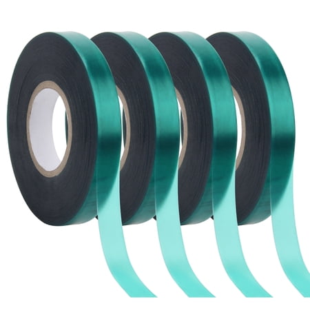 Plutput 4 Rolls of 0.5 Inch Wide Stretch Strapping Garden Tie Tape, Garden Thick Green vinyl Strapping for Tree Branches, Saplings, Flowers, Plants, 600 Feet Long in Total