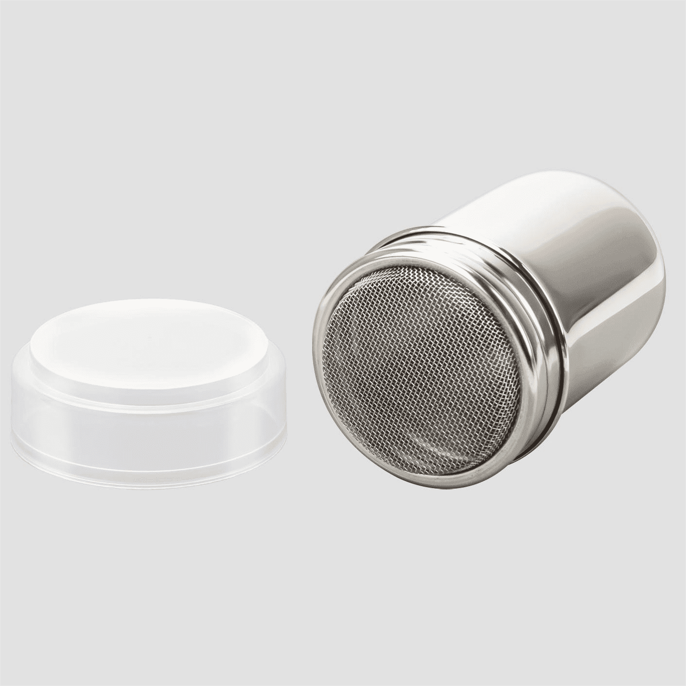 Plutput Stainless Steel Powdered Sugar Shaker, Chocolate Cocoa 