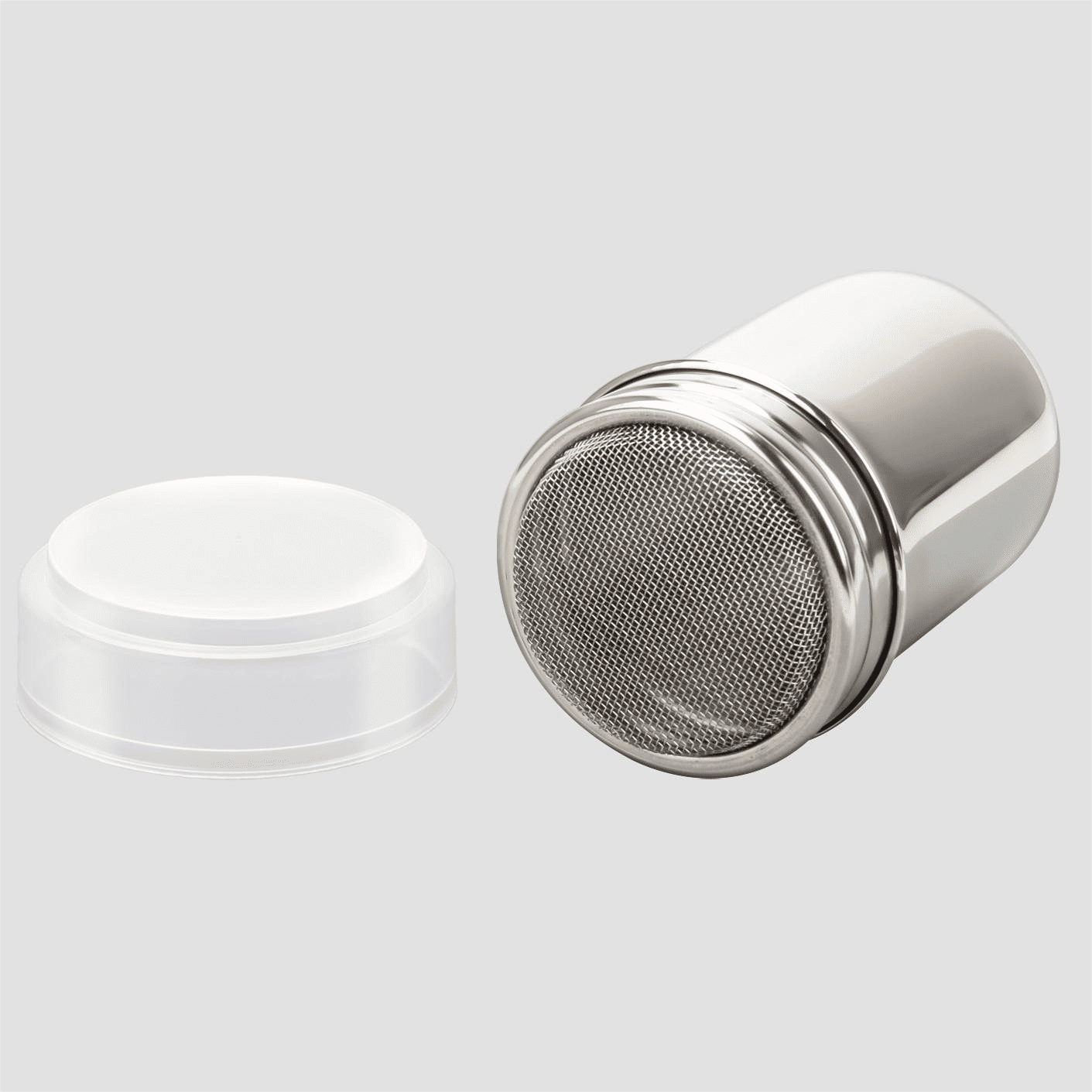 1Pcs Stainless Steel Powder Sugar Shaker Duster with Lid, Fine Mesh Shaker  Powder Cans for baking soda Cocoa Cornstarch Coffee Flour ect