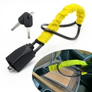 Plutput Steering Wheel Lock, High-Strength Car Steering Wheel Lock Anti-Theft Device with 2 Keys