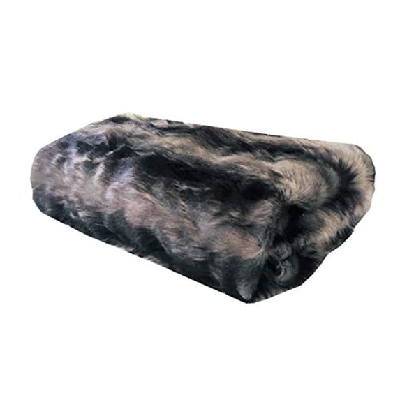 Plutus 102" x 116" Brandy Faux Fox Luxury Throw in Grey
