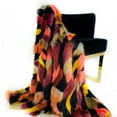 thumbnail image 1 of Plutus Burgundy, Black Exotic Parrot Faux Fur Luxury Throw Blanket Blanket 102L x 116W California King- Burgundy, Black, 1 of 4